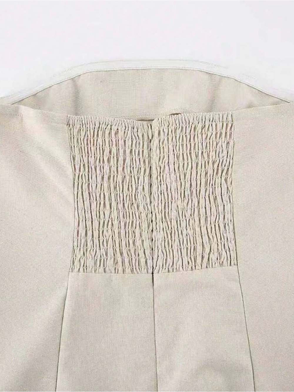 NEW Beige Linen Strapless Maxi Dress - Picture 7 of 12